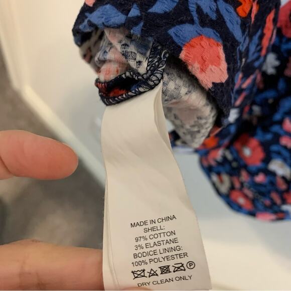 Kate Spade Blue and Red Floral Sleeveless V Neck Mini Dress - Picture 8 of 15